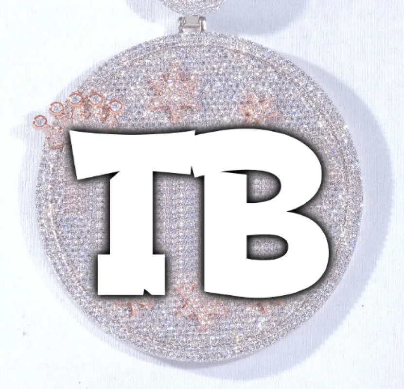 CUSTOM LETTER NECKLACE 3D BIG CROWN DISC made by The GUU Shop