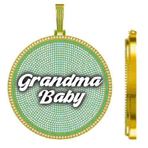 CUSTOM LETTER NECKLACE 3D BIG DISC sold by The GUU Shop