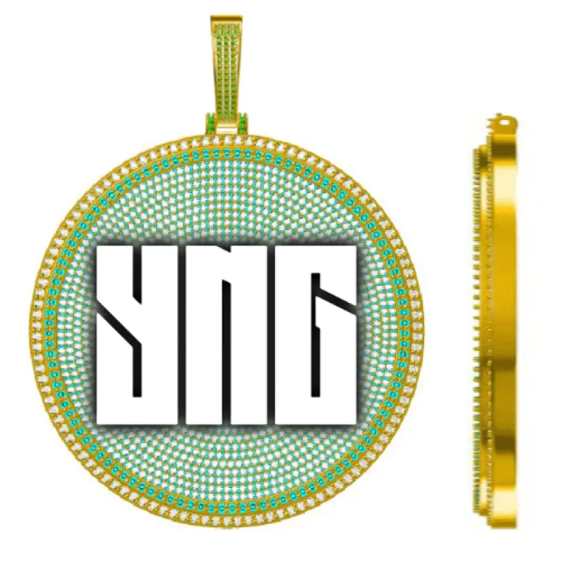 CUSTOM LETTER NECKLACE 3D BIG DISC sold by The GUU Shop