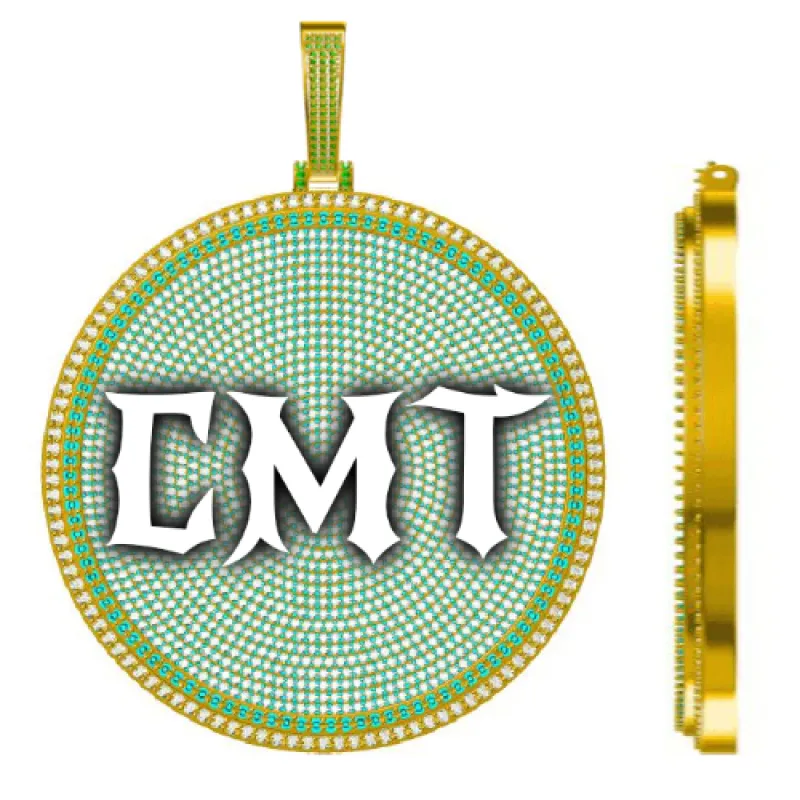 CUSTOM LETTER NECKLACE 3D BIG DISC sold by The GUU Shop