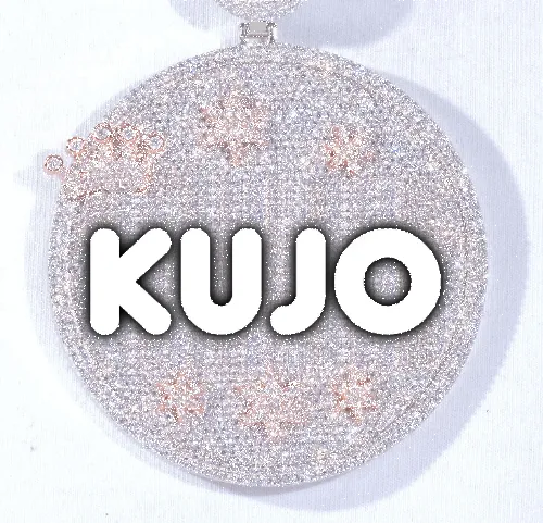 CUSTOM LETTER NECKLACE 3D BIG CROWN DISC sold by The GUU Shop