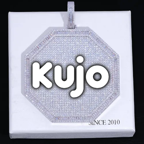 CUSTOM LETTER NECKLACE 3D BIG OCTAGON sold by The GUU Shop