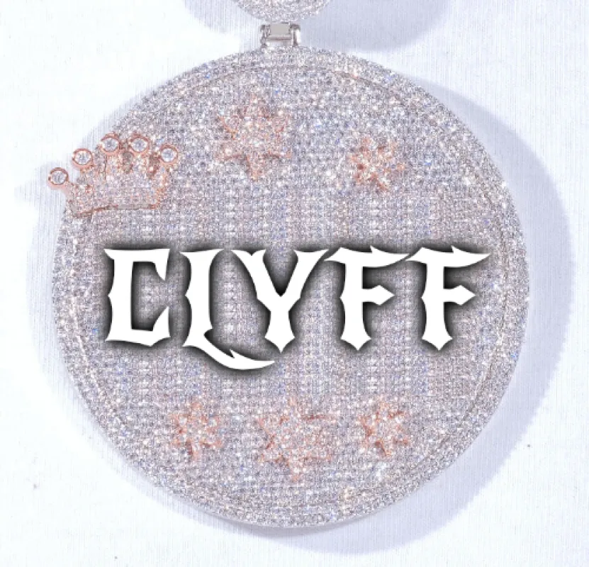 CUSTOM LETTER NECKLACE 3D BIG CROWN DISC made by The GUU Shop