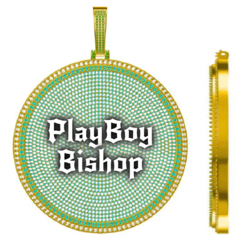 CUSTOM LETTER NECKLACE 3D BIG DISC made by The GUU Shop