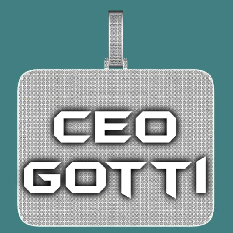 CUSTOM LETTER NECKLACE 3D BIG SQUARE sold by The GUU Shop