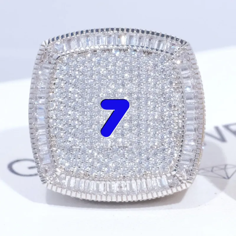 CUSTOM LETTER 3D ICED RING sold by The GUU Shop