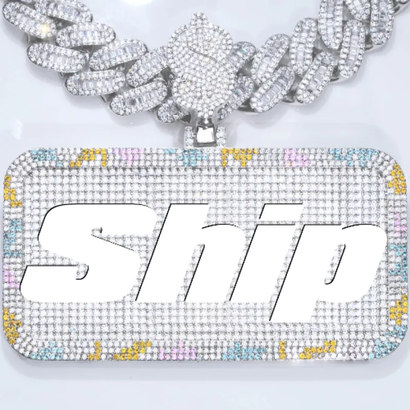 CUSTOM LETTER NECKLACE 3D COLORFUL SQUARE sold by The GUU Shop