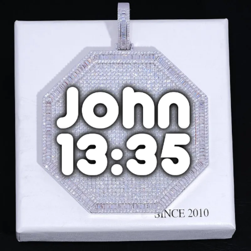 CUSTOM LETTER NECKLACE 3D BIG OCTAGON sold by The GUU Shop