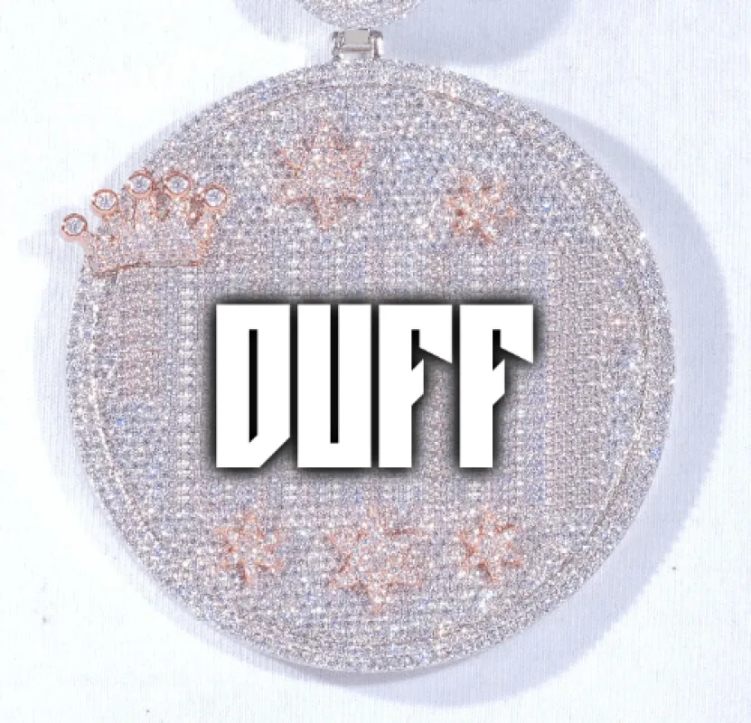 CUSTOM LETTER NECKLACE 3D BIG CROWN DISC sold by The GUU Shop