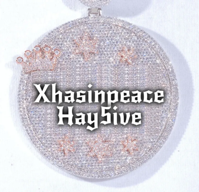 CUSTOM LETTER NECKLACE 3D BIG CROWN DISC made by The GUU Shop