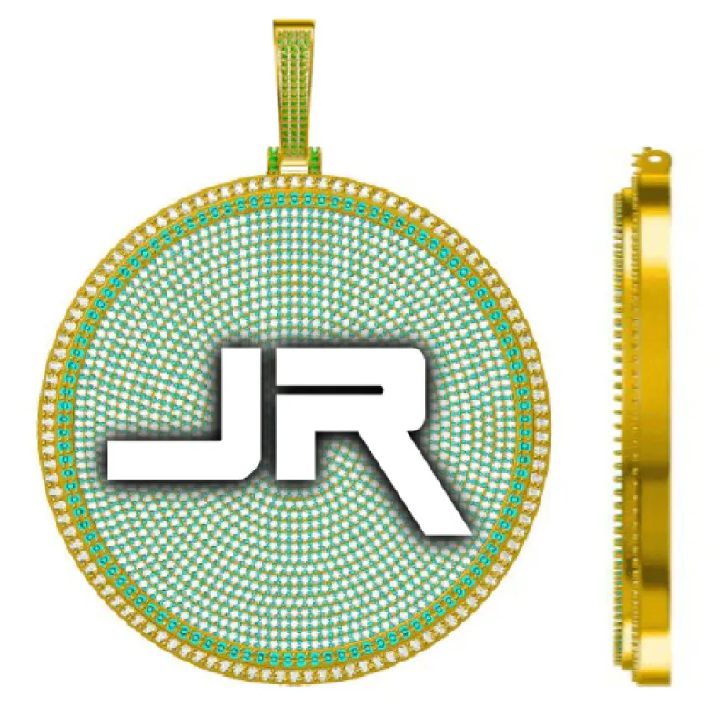 CUSTOM LETTER NECKLACE 3D BIG DISC sold by The GUU Shop