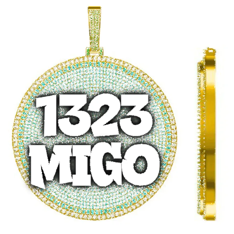 CUSTOM LETTER NECKLACE 3D BIG DISC sold by The GUU Shop