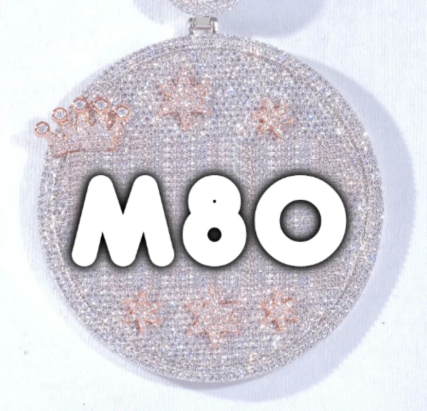 CUSTOM LETTER NECKLACE 3D BIG CROWN DISC made by The GUU Shop