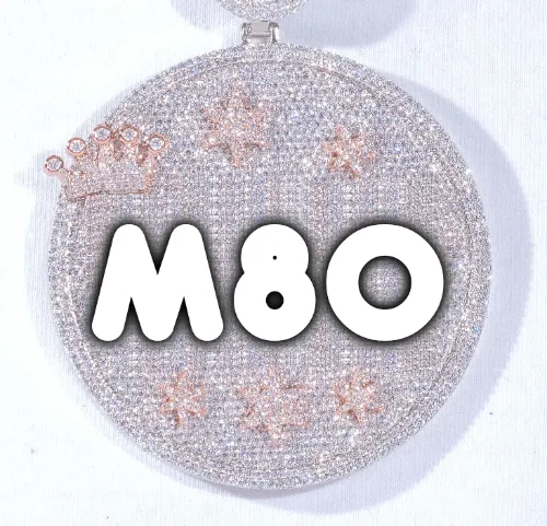 CUSTOM LETTER NECKLACE 3D BIG CROWN DISC sold by The GUU Shop