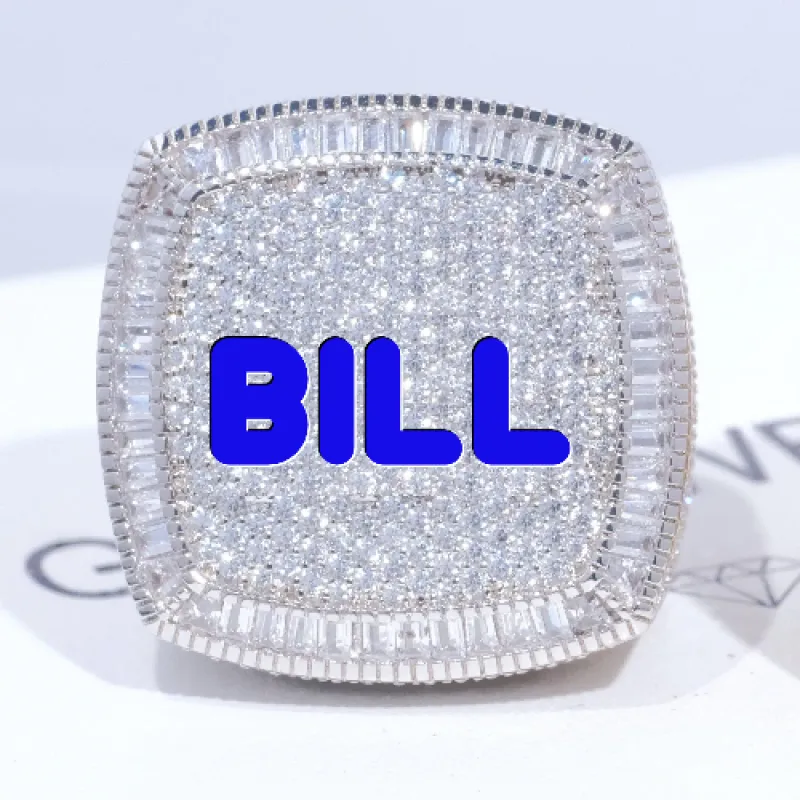 CUSTOM LETTER 3D ICED RING sold by The GUU Shop