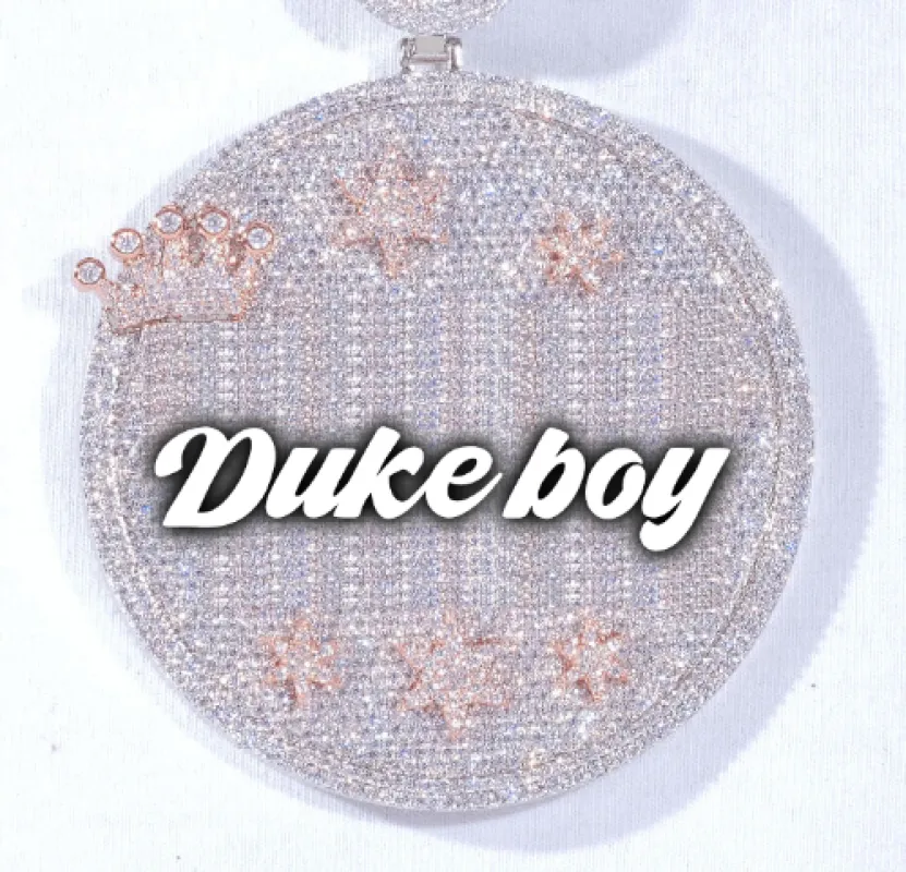 CUSTOM LETTER NECKLACE 3D BIG CROWN DISC sold by The GUU Shop