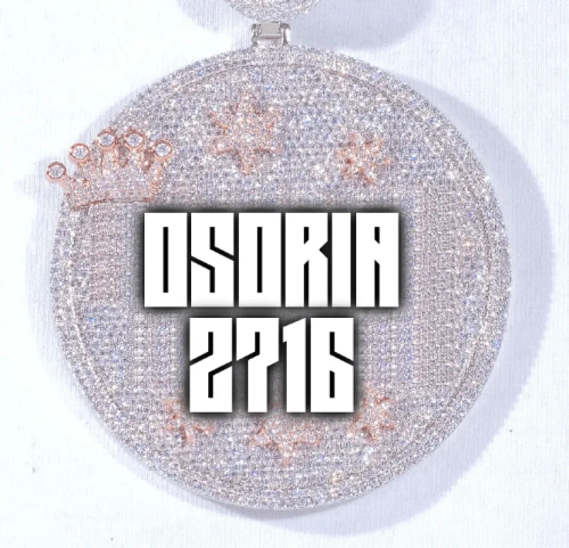 CUSTOM LETTER NECKLACE 3D BIG CROWN DISC sold by The GUU Shop