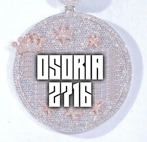 CUSTOM LETTER NECKLACE 3D BIG CROWN DISC sold by The GUU Shop