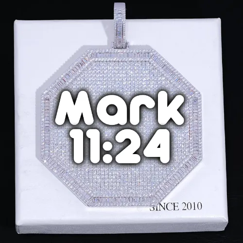 CUSTOM LETTER NECKLACE 3D BIG OCTAGON sold by The GUU Shop