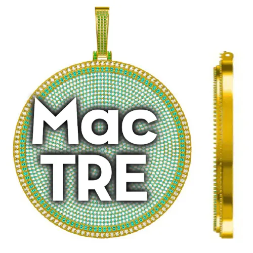 CUSTOM LETTER NECKLACE 3D BIG DISC sold by The GUU Shop