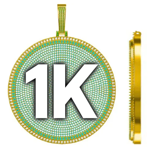 CUSTOM LETTER NECKLACE 3D BIG DISC sold by The GUU Shop