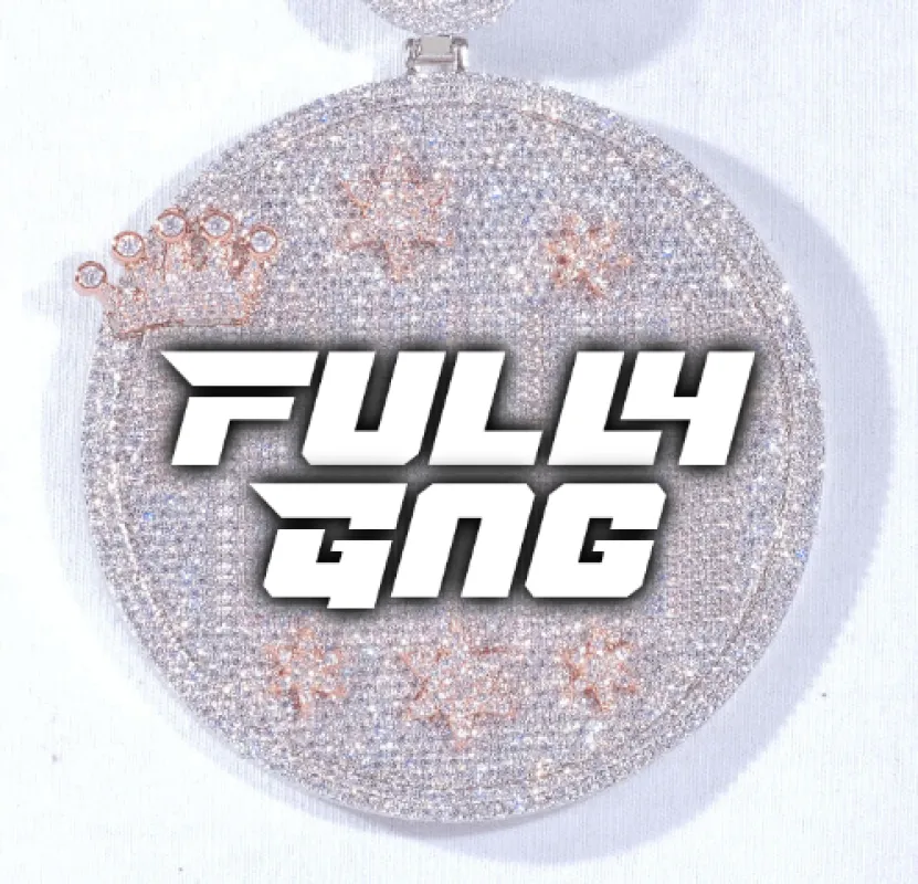 CUSTOM LETTER NECKLACE 3D BIG CROWN DISC sold by The GUU Shop