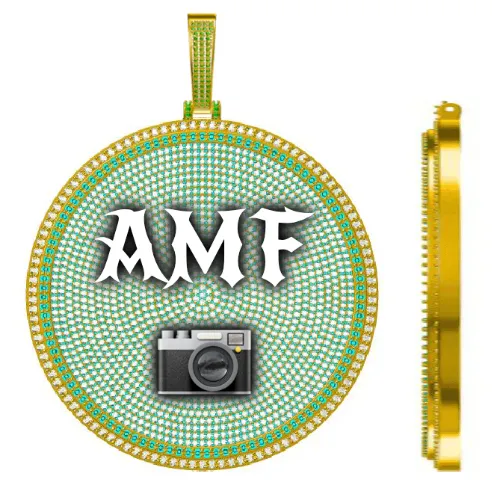 CUSTOM LETTER NECKLACE 3D BIG DISC sold by The GUU Shop