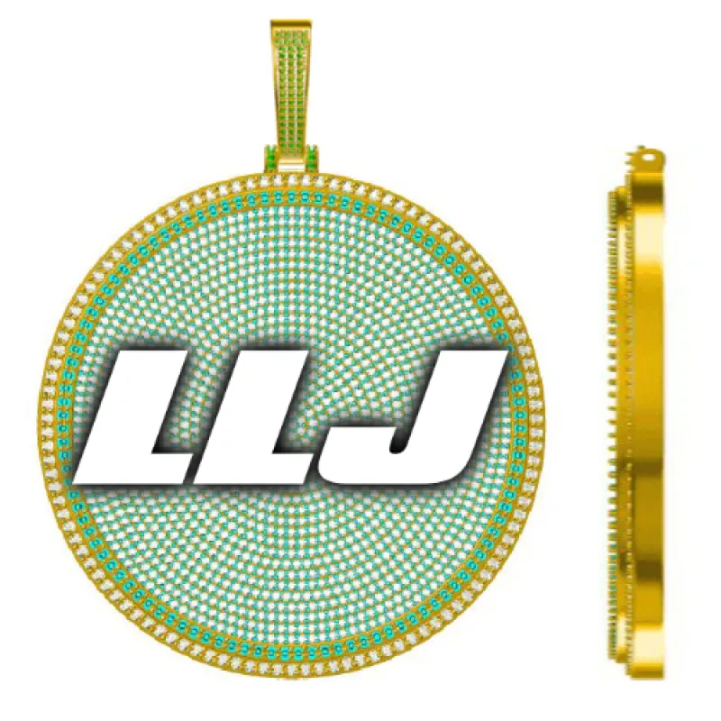 CUSTOM LETTER NECKLACE 3D BIG DISC sold by The GUU Shop