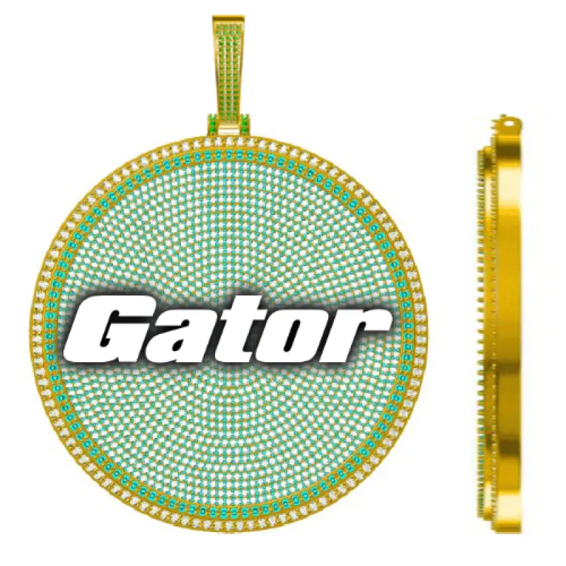 CUSTOM LETTER NECKLACE 3D BIG DISC made by The GUU Shop