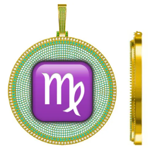 CUSTOM LETTER NECKLACE 3D BIG DISC sold by The GUU Shop