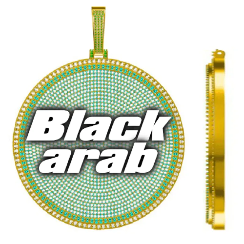 CUSTOM LETTER NECKLACE 3D BIG DISC made by The GUU Shop