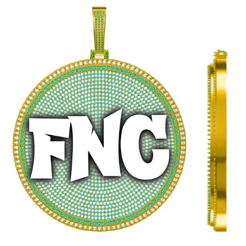 CUSTOM LETTER NECKLACE 3D BIG DISC sold by The GUU Shop