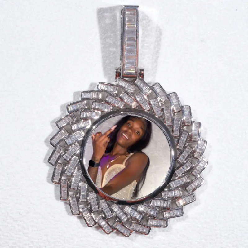 Large 3D Baguette Custom Picture Pendant sold by The GUU Shop