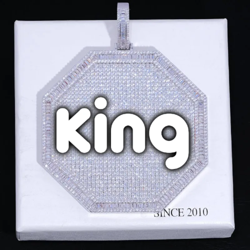 CUSTOM LETTER NECKLACE 3D BIG OCTAGON made by The GUU Shop
