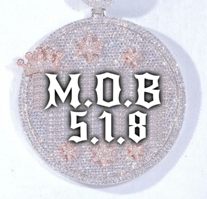 CUSTOM LETTER NECKLACE 3D BIG CROWN DISC sold by The GUU Shop