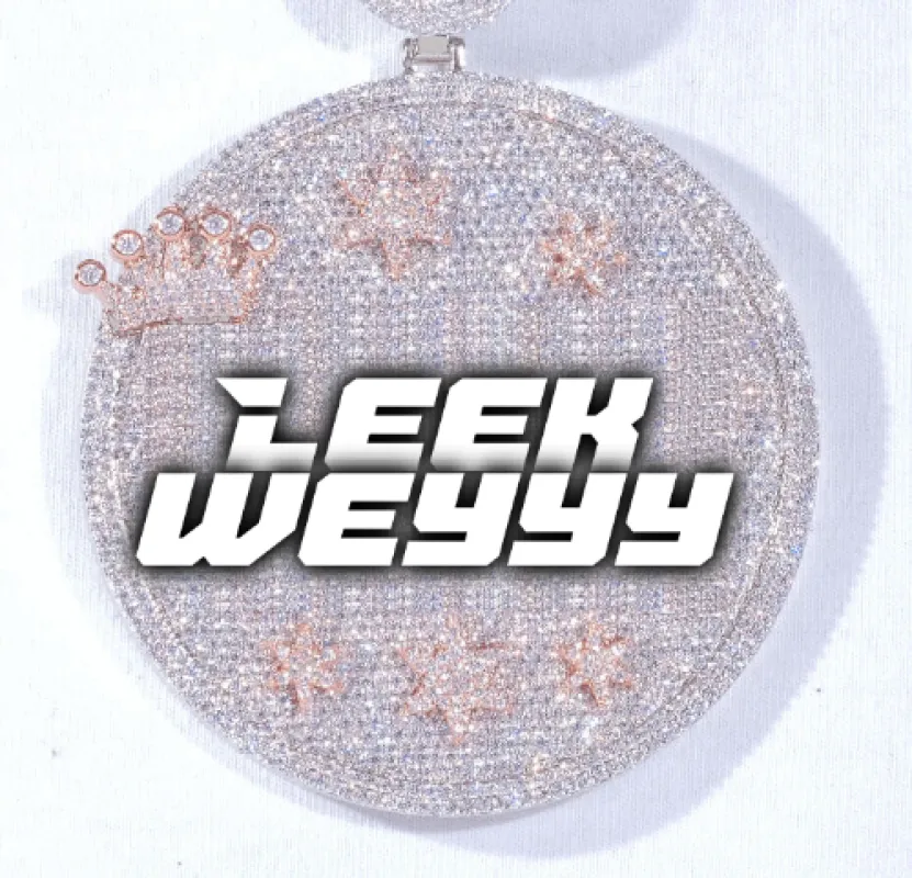 CUSTOM LETTER NECKLACE 3D BIG CROWN DISC sold by The GUU Shop