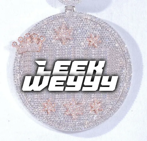 CUSTOM LETTER NECKLACE 3D BIG CROWN DISC sold by The GUU Shop