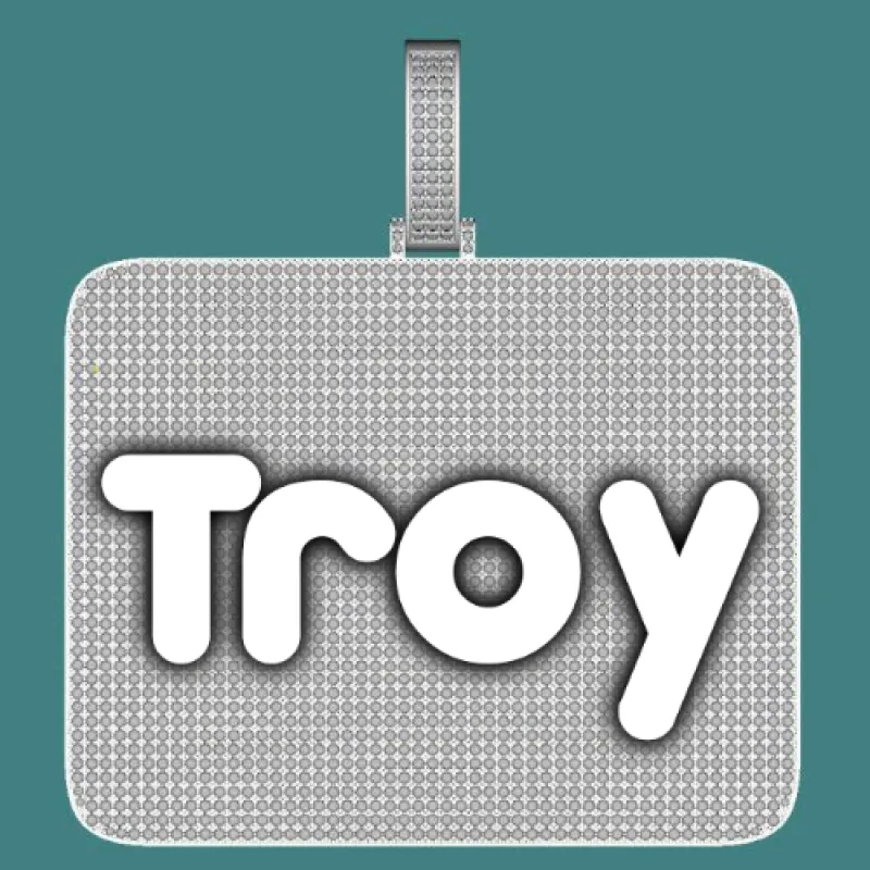 CUSTOM LETTER NECKLACE 3D BIG SQUARE sold by The GUU Shop