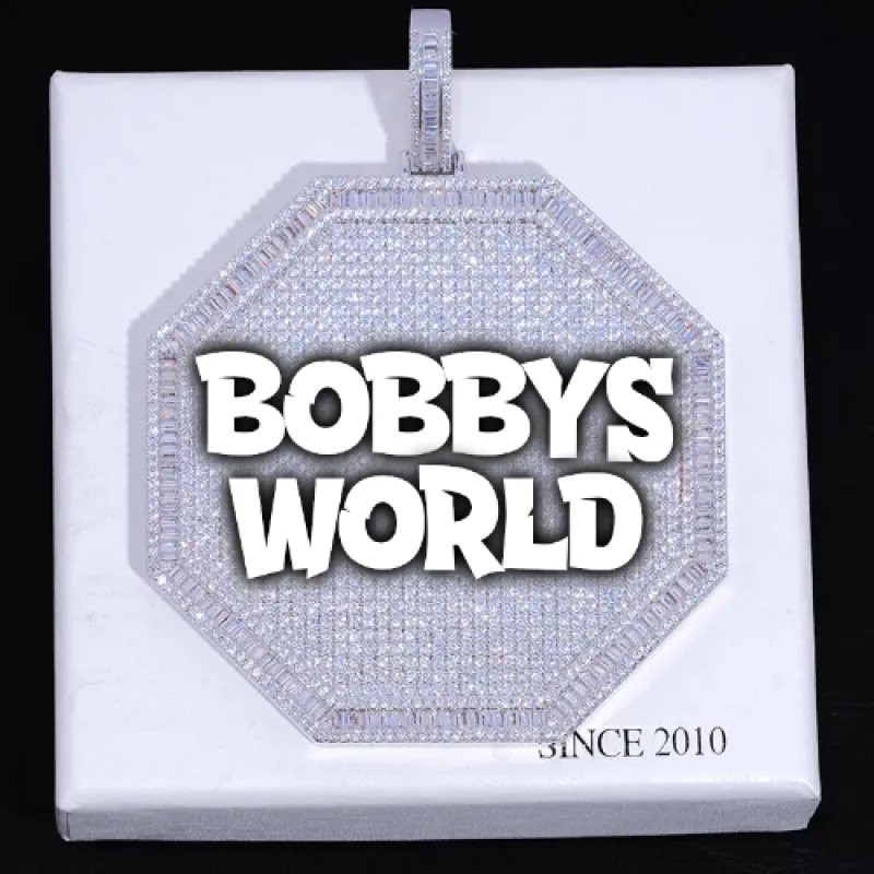 CUSTOM LETTER NECKLACE 3D BIG OCTAGON sold by The GUU Shop