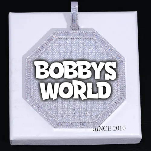 CUSTOM LETTER NECKLACE 3D BIG OCTAGON sold by The GUU Shop