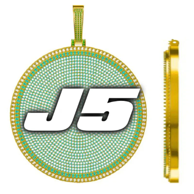 CUSTOM LETTER NECKLACE 3D BIG DISC sold by The GUU Shop