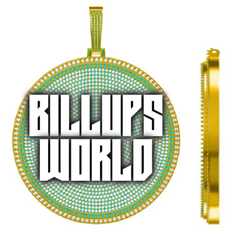 CUSTOM LETTER NECKLACE 3D BIG DISC sold by The GUU Shop