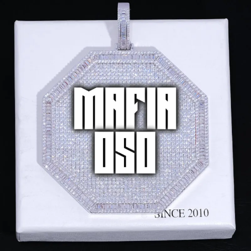 CUSTOM LETTER NECKLACE 3D BIG OCTAGON sold by The GUU Shop