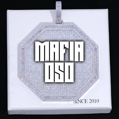 CUSTOM LETTER NECKLACE 3D BIG OCTAGON sold by The GUU Shop