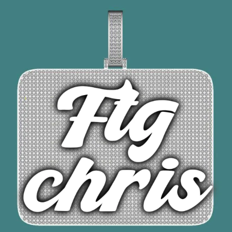 CUSTOM LETTER NECKLACE 3D BIG SQUARE sold by The GUU Shop