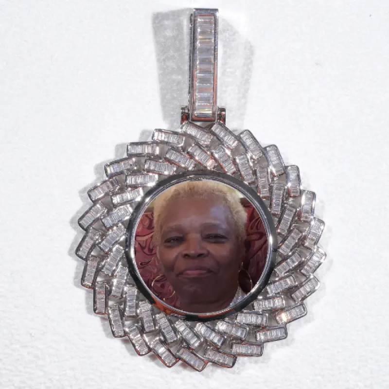 Large 3D Baguette Custom Picture Pendant sold by The GUU Shop