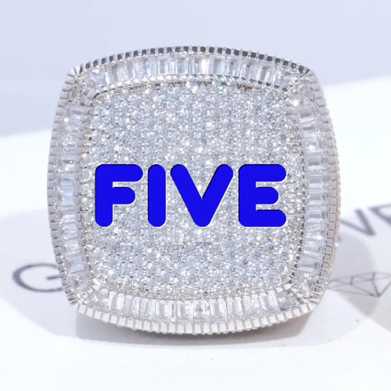 CUSTOM LETTER 3D ICED RING sold by The GUU Shop