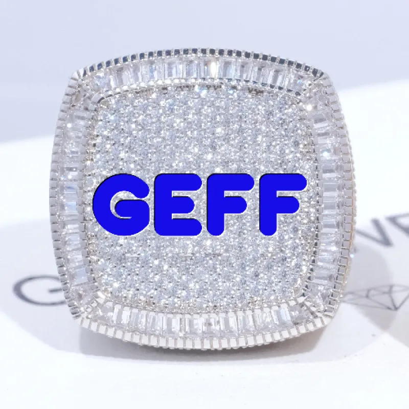 CUSTOM LETTER 3D ICED RING made by The GUU Shop