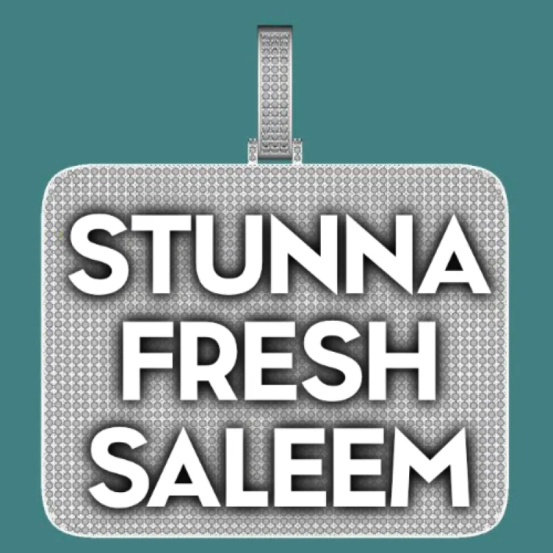 CUSTOM LETTER NECKLACE 3D BIG SQUARE sold by The GUU Shop