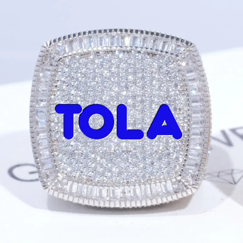 CUSTOM LETTER 3D ICED RING sold by The GUU Shop